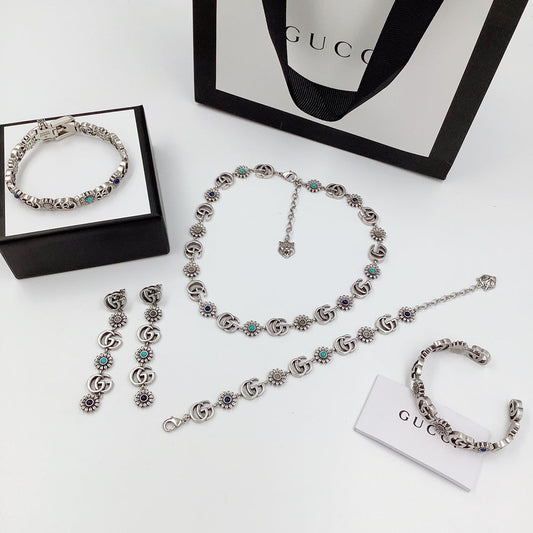 Good Daisy Design Earrings & Bracelet & Necklace 5 Set