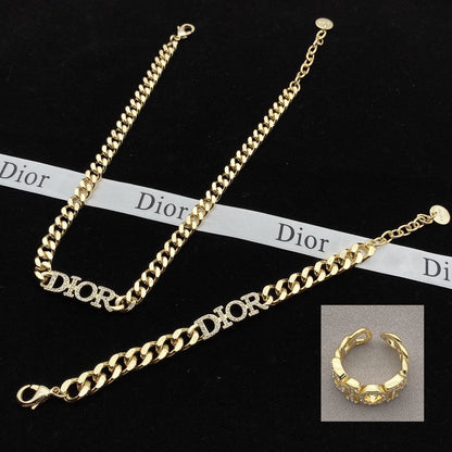 Dove Fancy Design Necklace & Bracelet & Ring Set