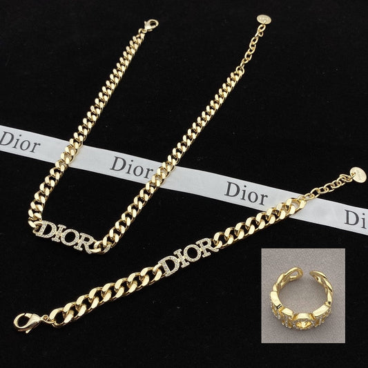 Dove Fancy Design Necklace & Bracelet & Ring Set