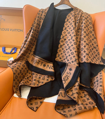 Floral Love Long Cashmere Scarf Cloak