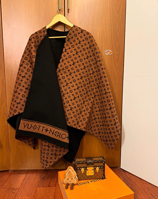 Floral Love Long Cashmere Scarf Cloak