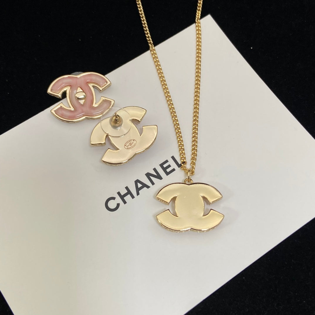 Pink Girl CC Design 4 Set (Earrings1 & 2+Brooch +Necklace)