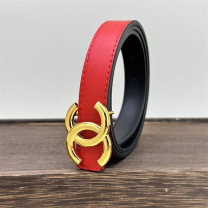 Ceinture en cuir rouge pour femme CC