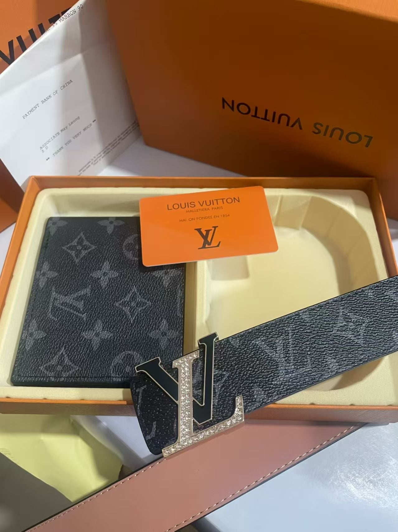 2 ensembles de ceinture et portefeuille avec boucle en cœur avec emballage