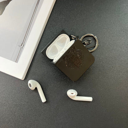 Schwarze trendige Airpods Hülle ( Tiger )