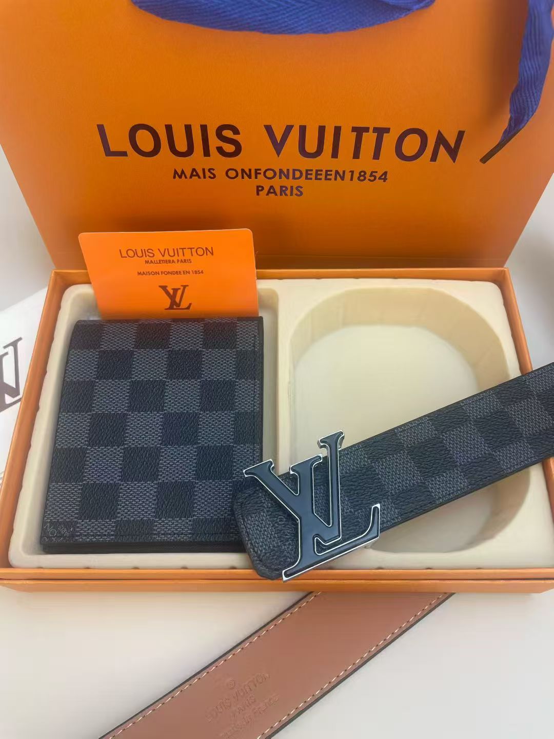 2 ensembles de ceinture et portefeuille avec boucle en cœur avec emballage