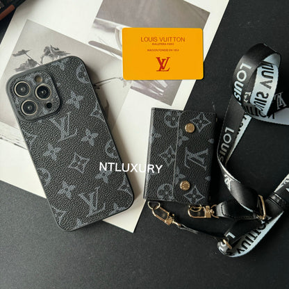 Coque iPhone Found Love avec porte-monnaie et rayures (Lot de 3)