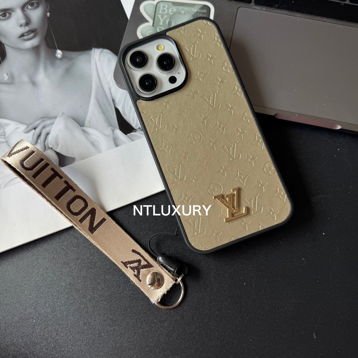 Pure Press Floral Design Phone Case with Stripe