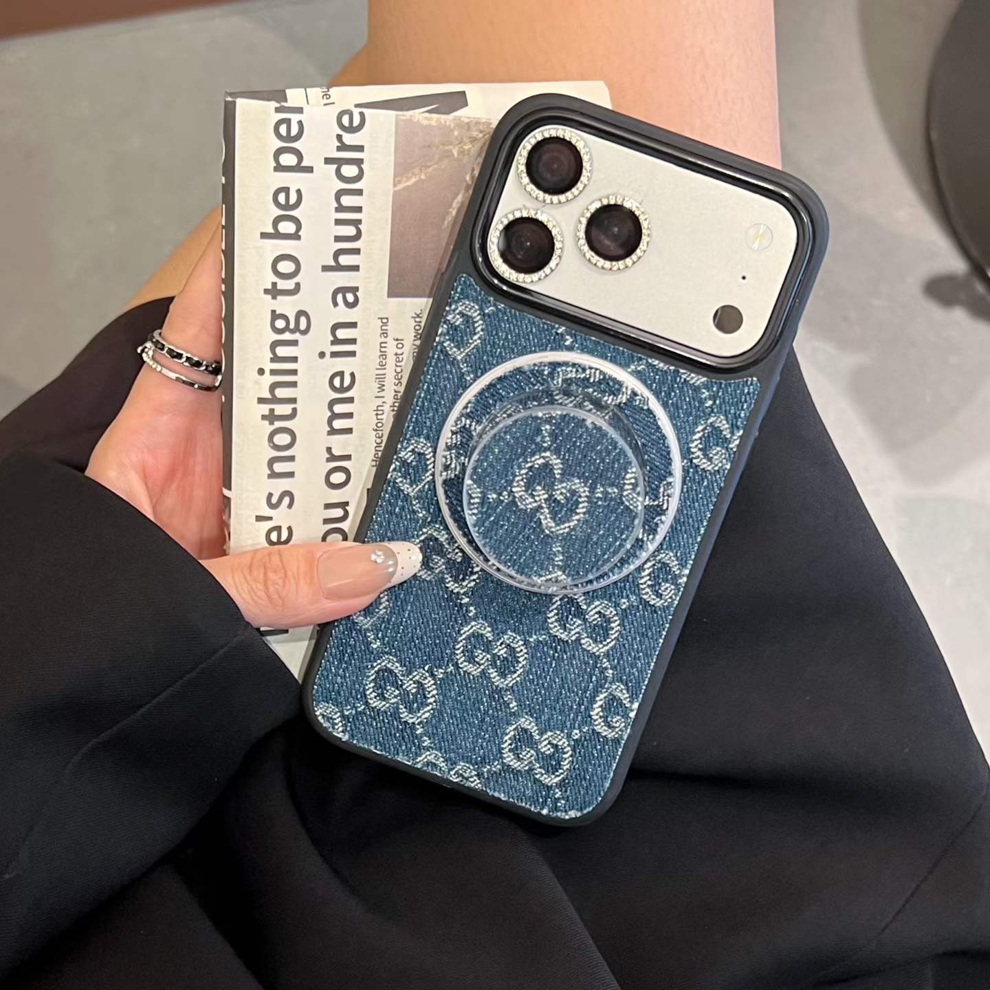 Denim Good Girl Magsafe Phone Case With Magsafe Holder