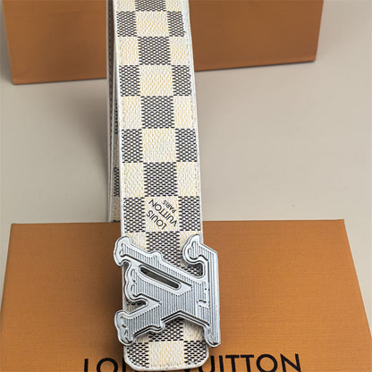 Ceinture horizontale texturée à boucle (Treillis blanc)