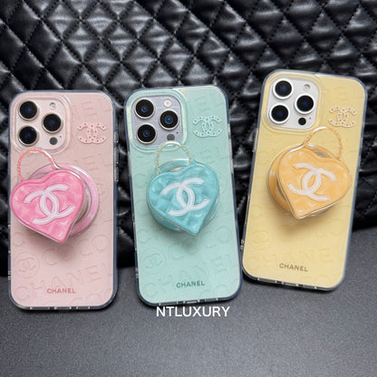 Cute Heart Design Phone Case with MagSafe Holder