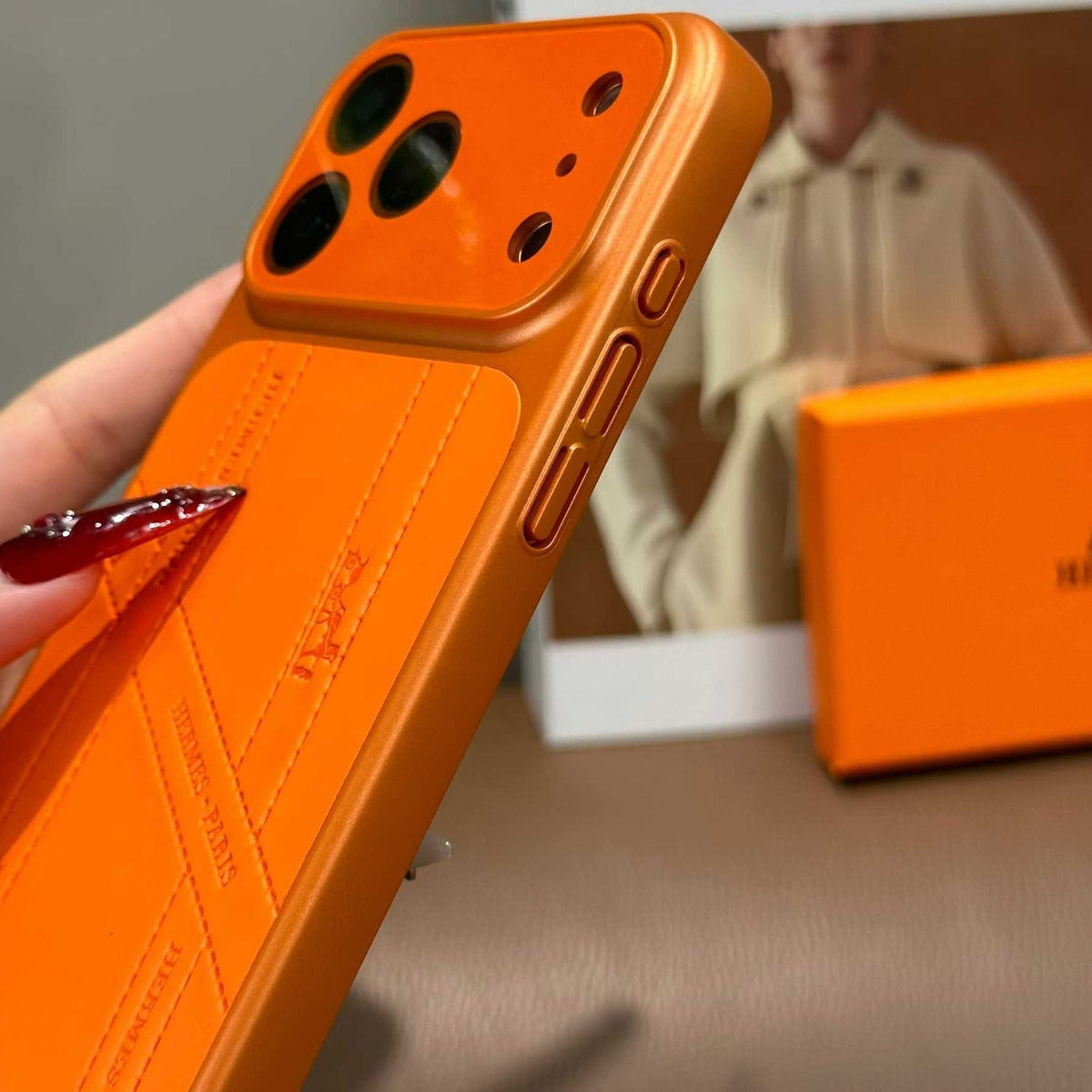 Coque de téléphone motif orange sophistiqué