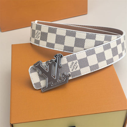 Ceinture horizontale texturée à boucle (Treillis blanc)