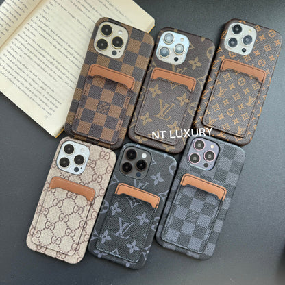Étui de téléphone vintage motif floral avec portefeuille