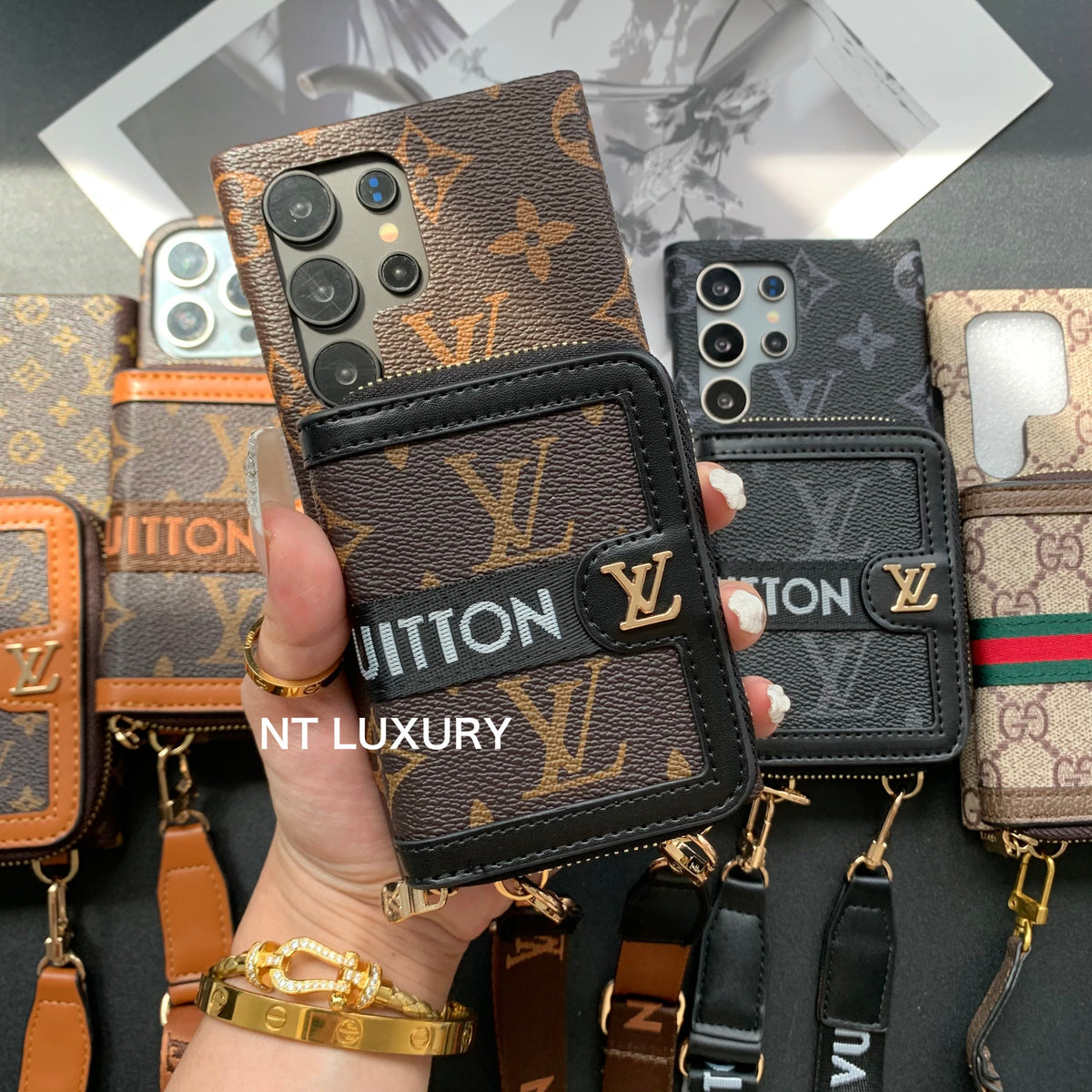 Einzigartige Samsung-Hülle mit Streifen im Taschen-Design (3er-Set)