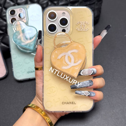 Cute Heart Design Phone Case with MagSafe Holder