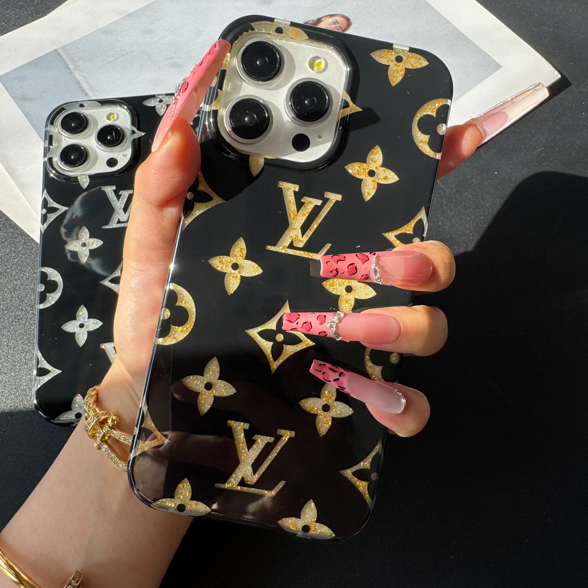 Golden Silver Love iPhone Case