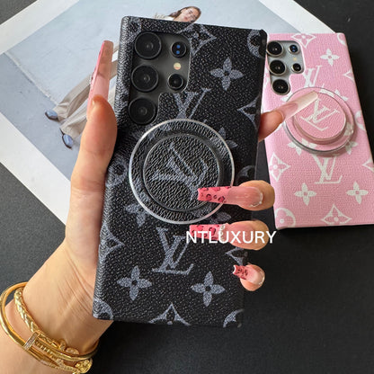 Traditional Love Samsung Case with MagSafe Holder (Black & Pink Big Love)