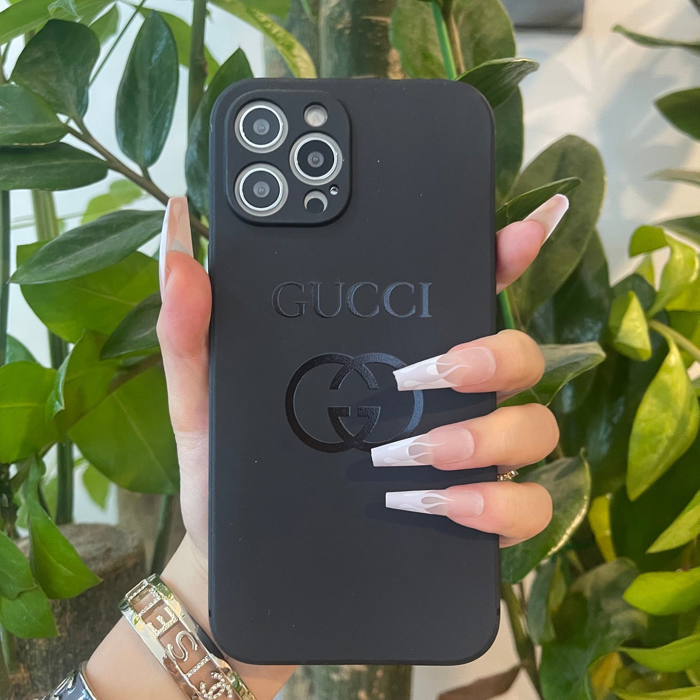 Coque de téléphone noire tendance (GG)