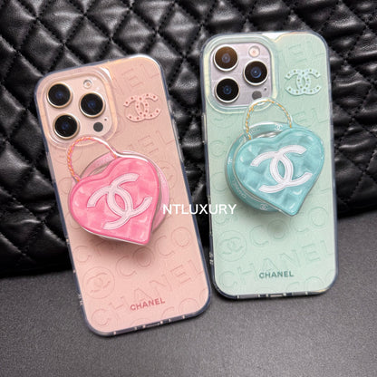 Cute Heart Design Phone Case with MagSafe Holder
