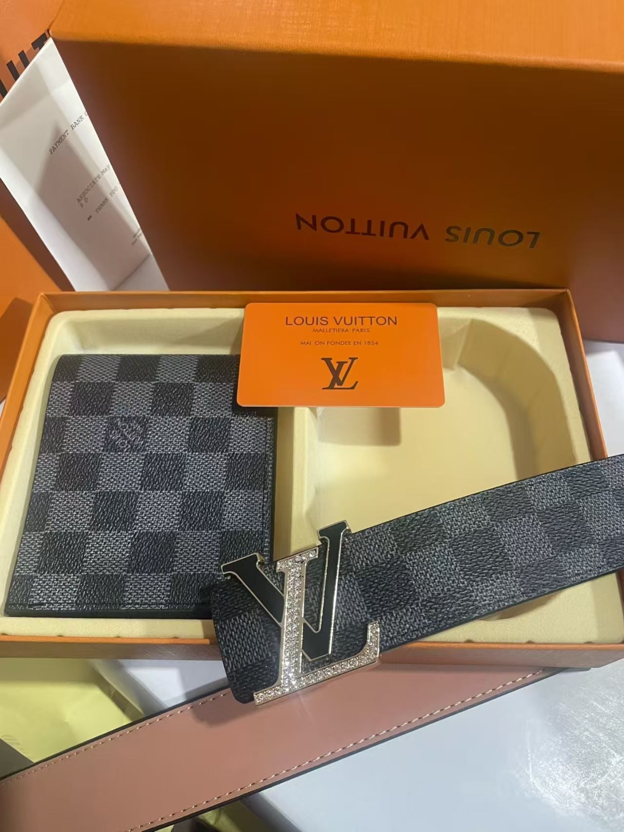 2 ensembles de ceinture et portefeuille avec boucle en cœur avec emballage