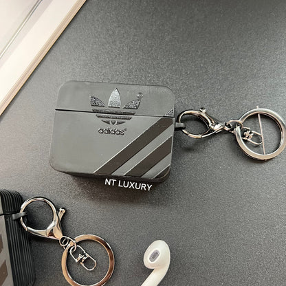 Schwarze trendige Airpods Hülle (Blatt)