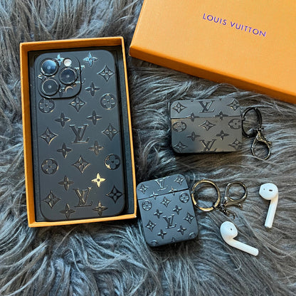 Étui tendance noir pour Airpods (Petit amour)