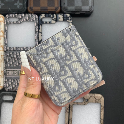 Vintage Floral Case For Z-Flip Series with Pocket (White Dove)