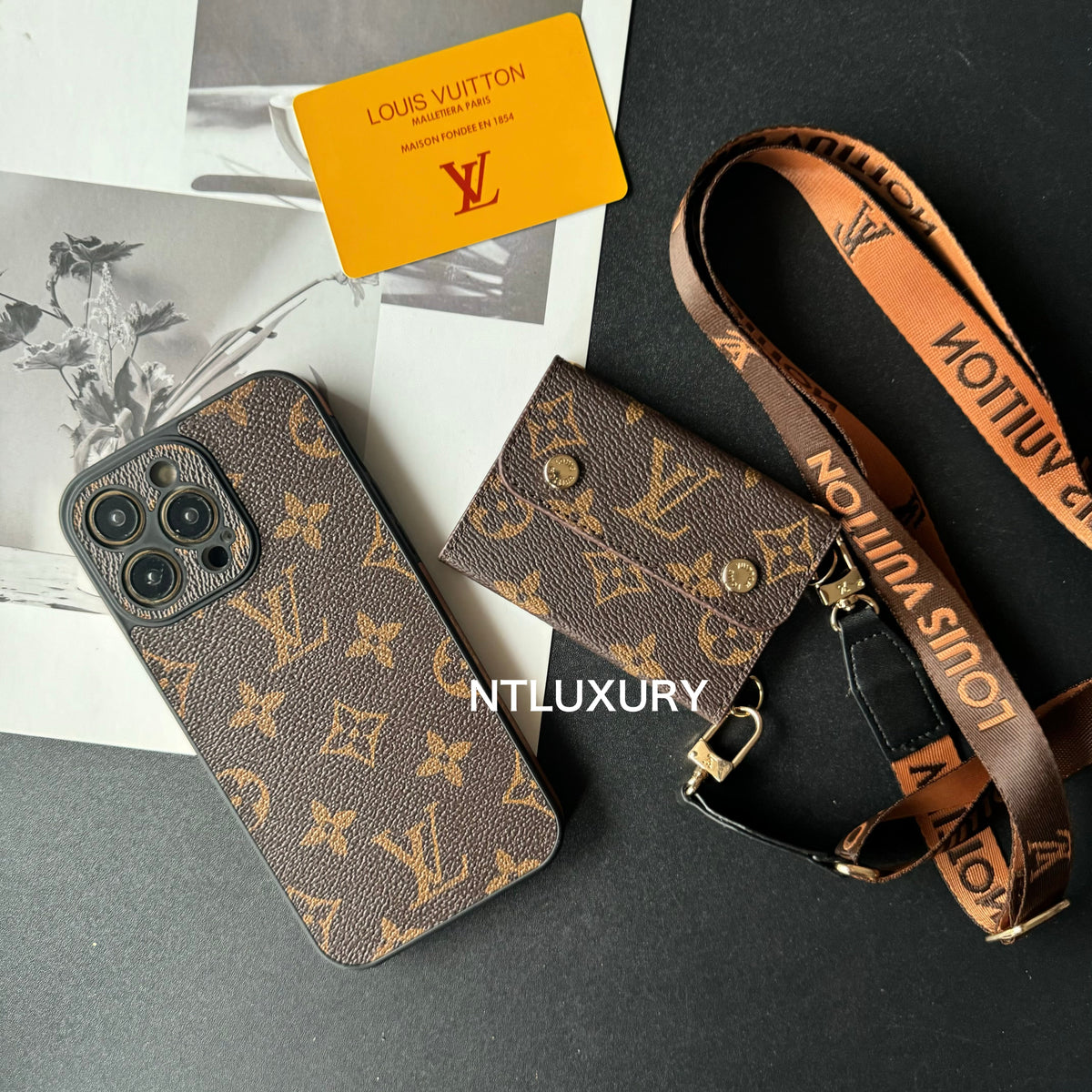 Coque iPhone Found Love avec porte-monnaie et rayures (Lot de 3)