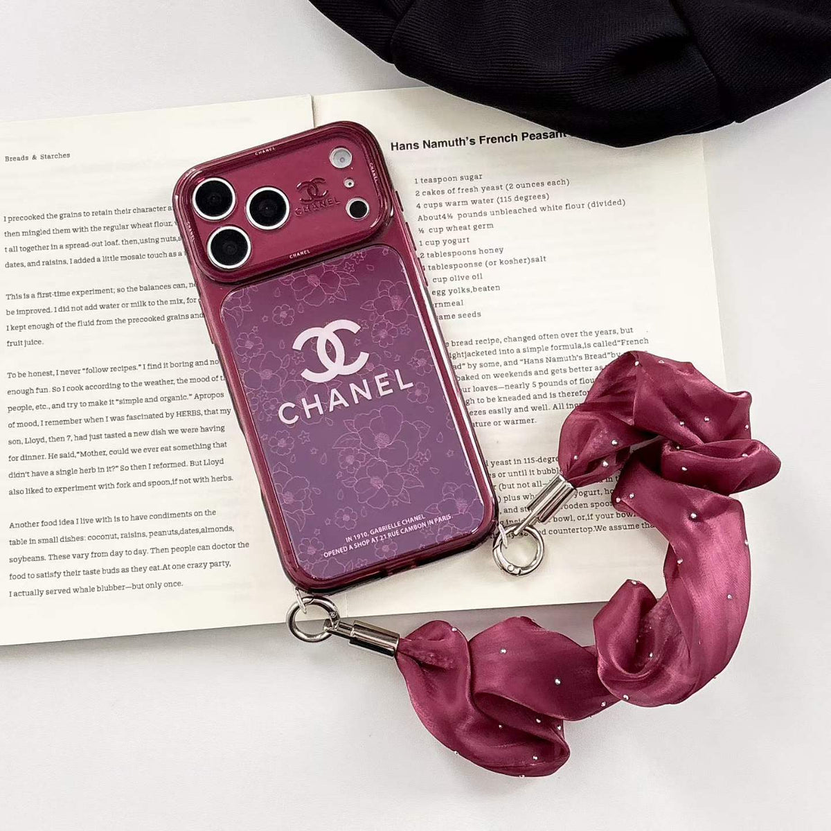 Burgundy CC Fancy Phone Case With Strap