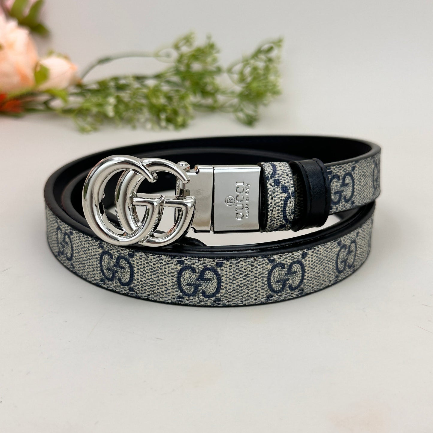 Floral Design Good Belt (Blue)