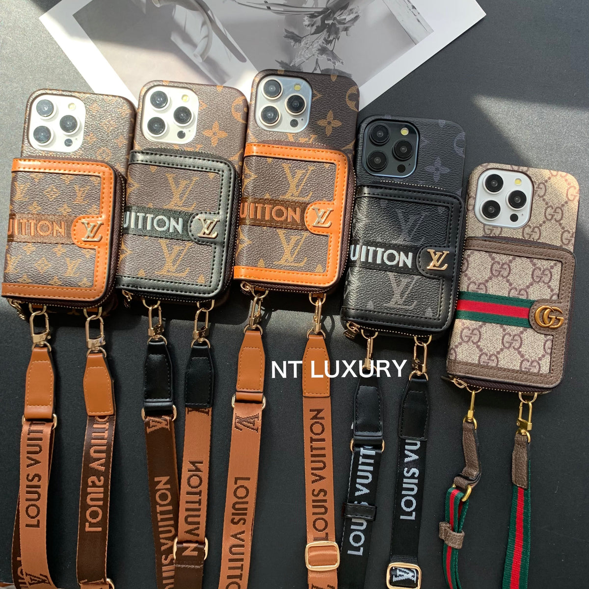 Einzigartige Handtaschen-Handyhülle mit Streifen (3er-Set)