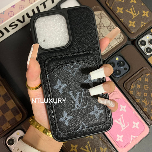 Magsafe Card Pocket Design Phone Case (Black Love)