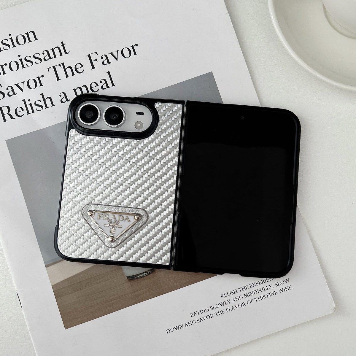 PD Imitating Carbon Fiber Design Phone Case For iPhone Duo
