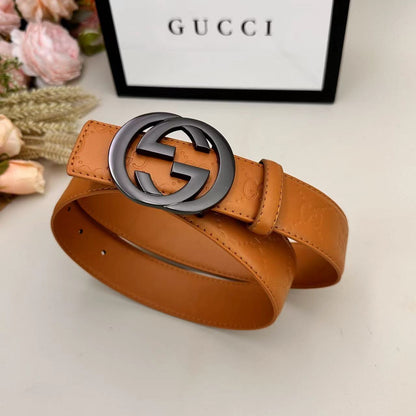 Ceinture classique de bonne qualité (boucle gris métallisé)