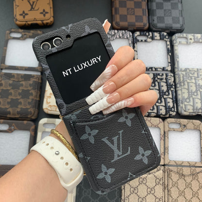 Vintage Floral Case For Z-Flip Series with Pocket (Black Love)
