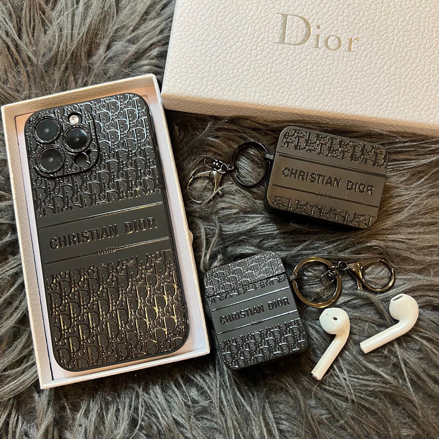 Black Trendy Airpods Case ( Small D)