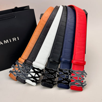 Classic AM Belt (Black & Silver Buckle)