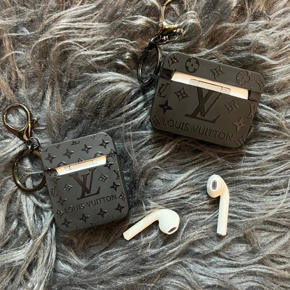 Schwarze trendige Airpods Hülle (Big Love)