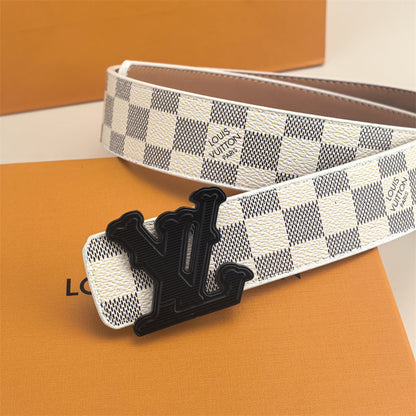 Ceinture horizontale texturée à boucle (Treillis blanc)