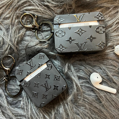 Étui tendance noir pour Airpods (Petit amour)