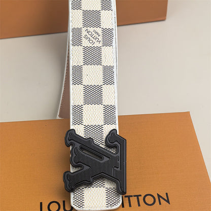 Ceinture horizontale texturée à boucle (Treillis blanc)