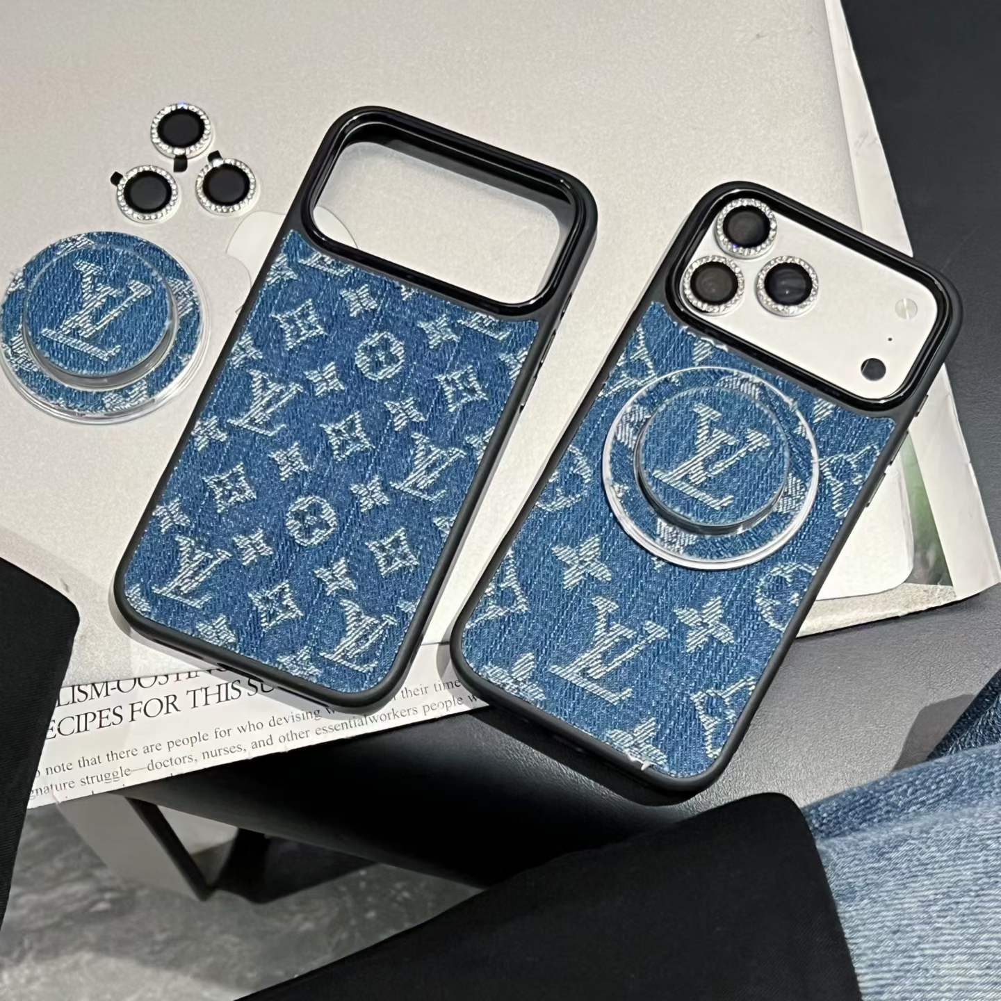 Denim Love Girl Magsafe Phone Case With Magsafe Holder