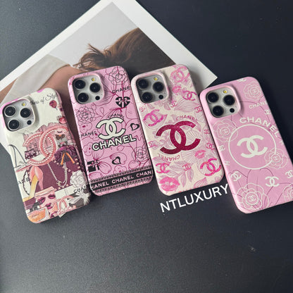 Coque de téléphone fille rose à fleurs CC