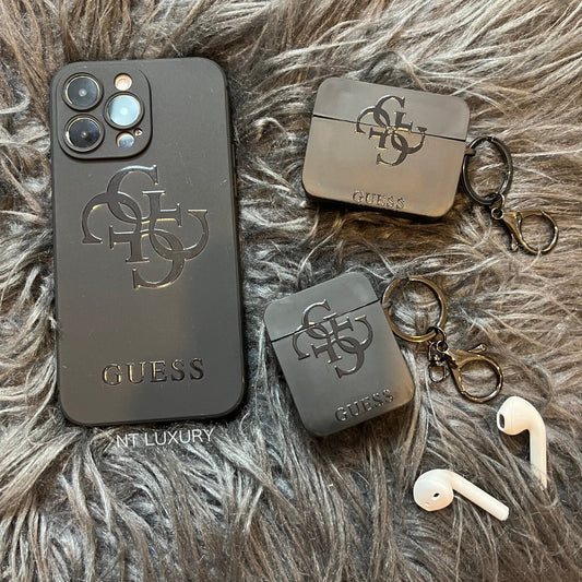 Schwarze, trendige Airpods Hülle (L GU)