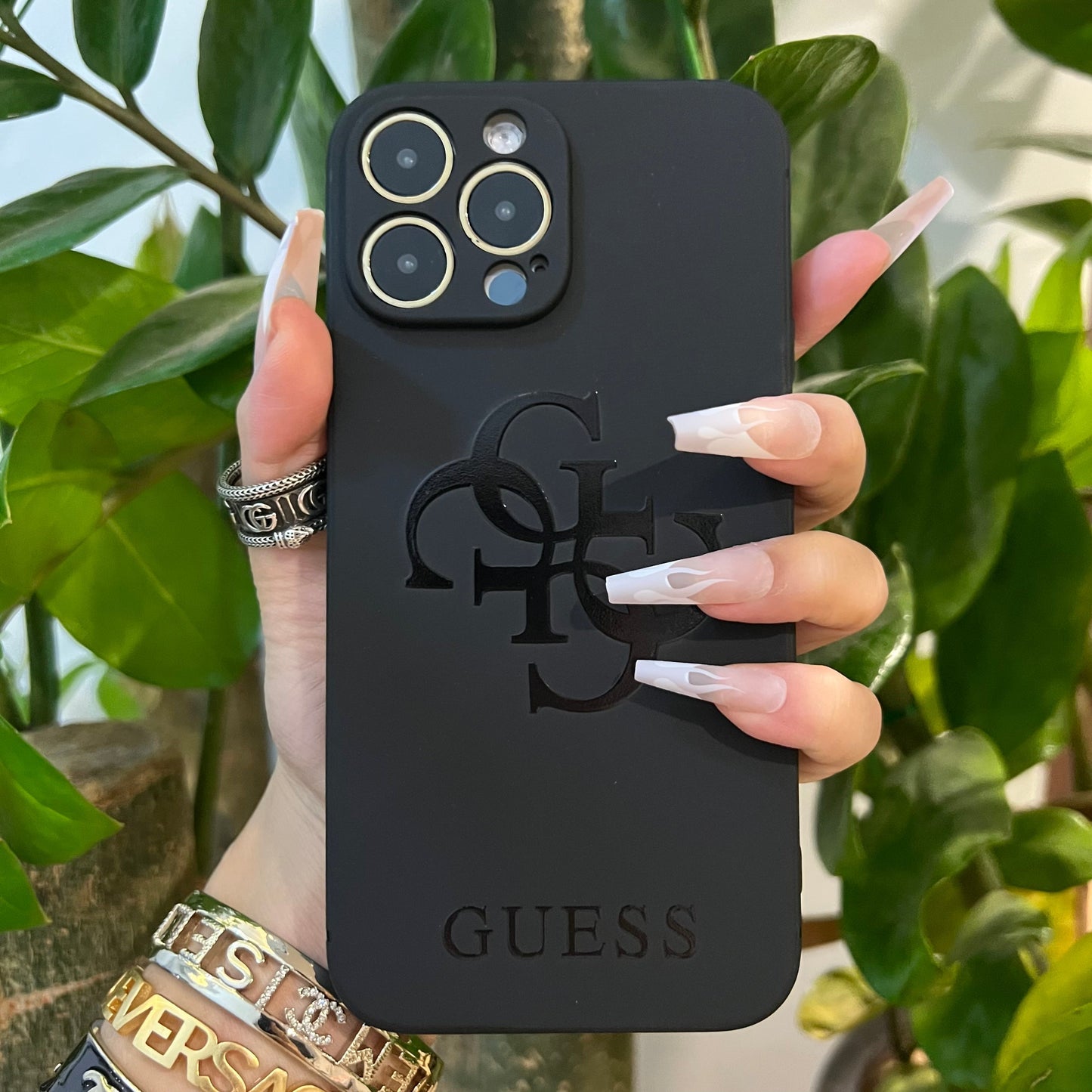 Coque de téléphone noire tendance (L GU)