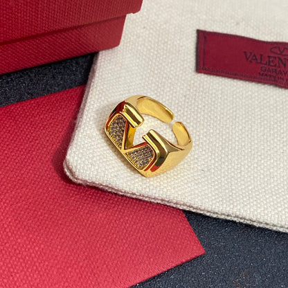 Bague ouverte ajustable en or et diamants pour femme
