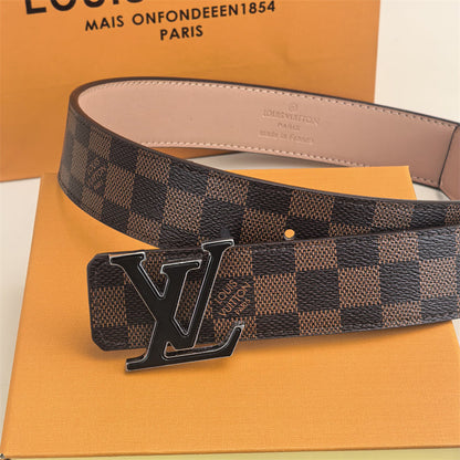 Ceinture d'Amour à Boucle 2 Couleurs (Marron Grille)