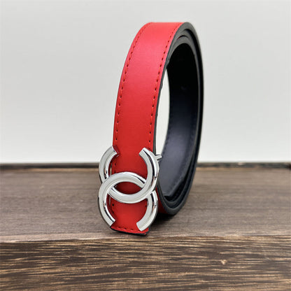 Ceinture en cuir rouge pour femme CC