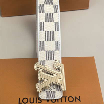 Ceinture horizontale texturée à boucle (Treillis blanc)